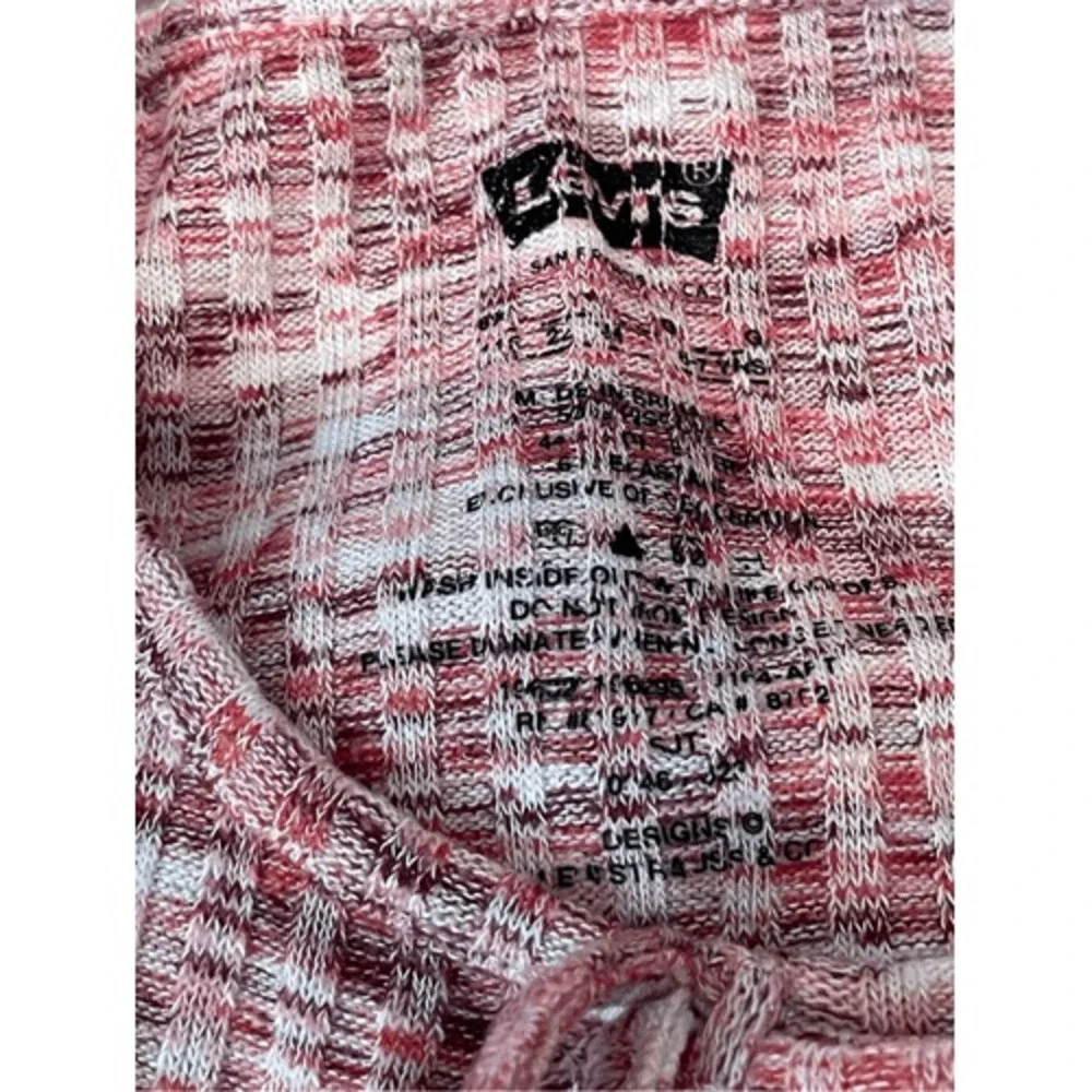 Levis Girls 6X Space Dye Knit Ribbed Top and Matching Flare‎ Pants Outfit Pink